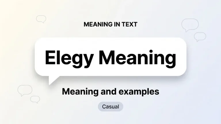 Elegy Meaning