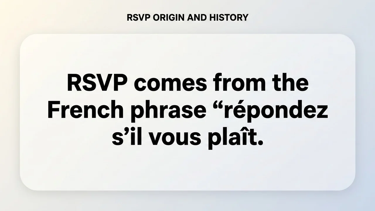 RSVP Origin and History - RSVP Meaning meaning